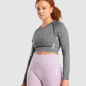 Gymshark Adapt Marl Seamless Long sleeve crop top